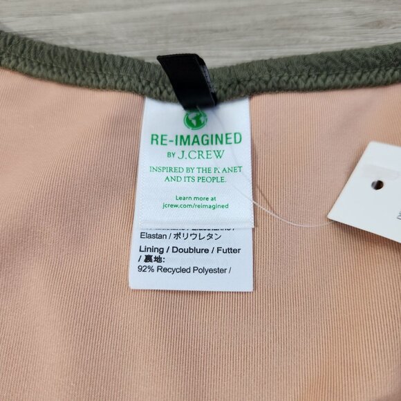 J. Crew Green Textured Curved Waist Cheeky Bikini Bottom New With Tags Womens XL - Picture 10 of 16